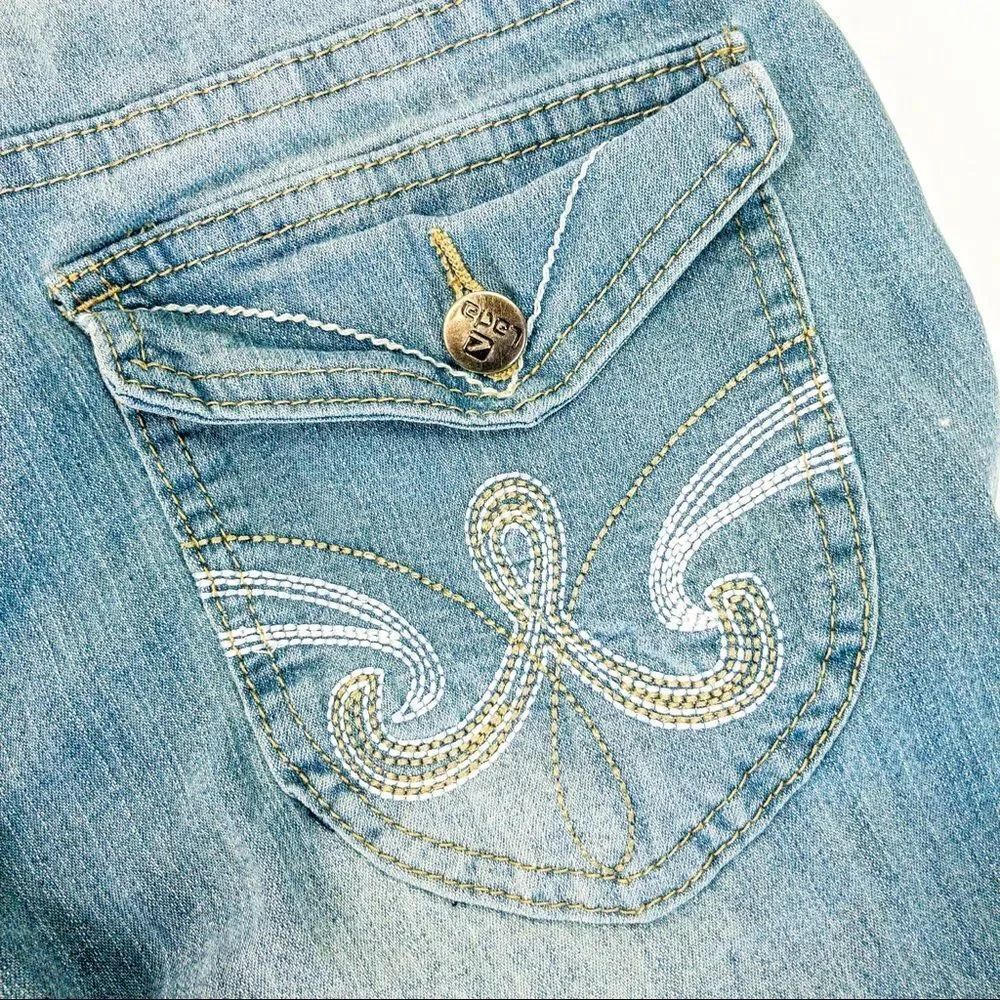 Lada Creased Blue Wash Jeans Sz 7 - Picture 10 of 10